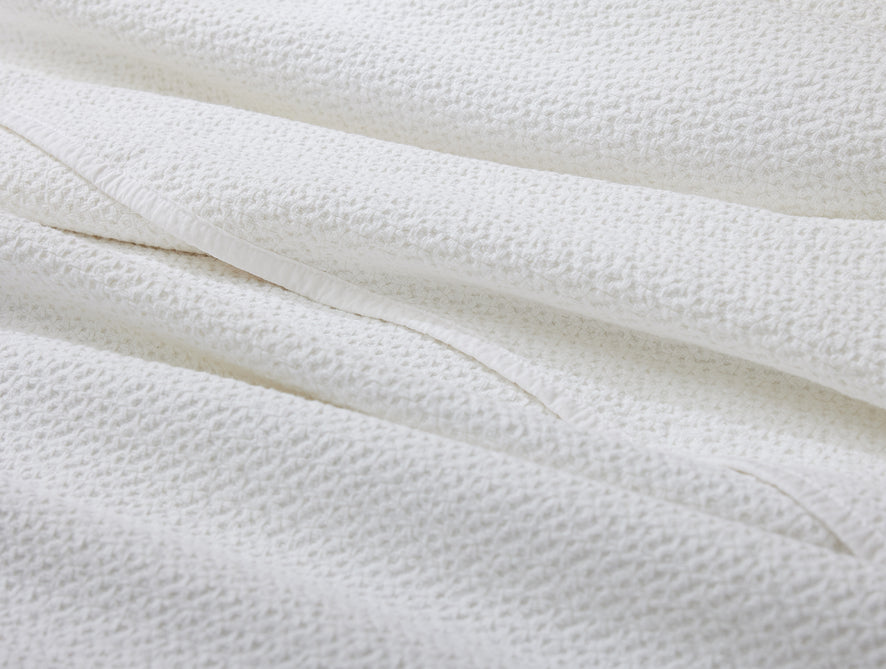 Honeycomb Organic Blanket | White