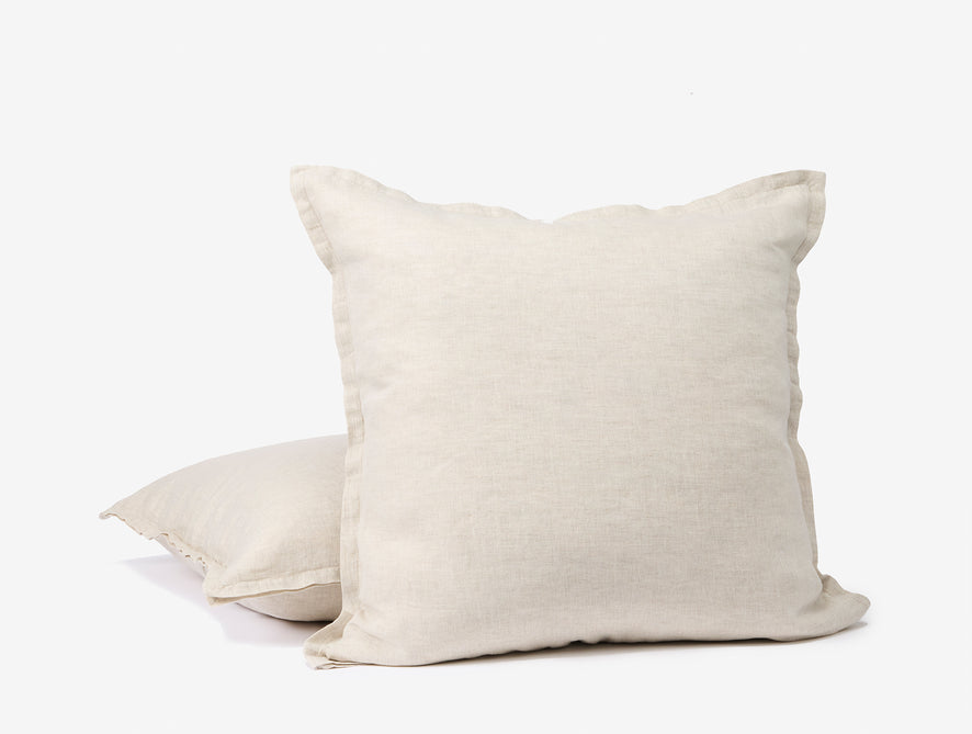 Organic Relaxed Linen Decorative Pillow Cover | Natural Chambray
