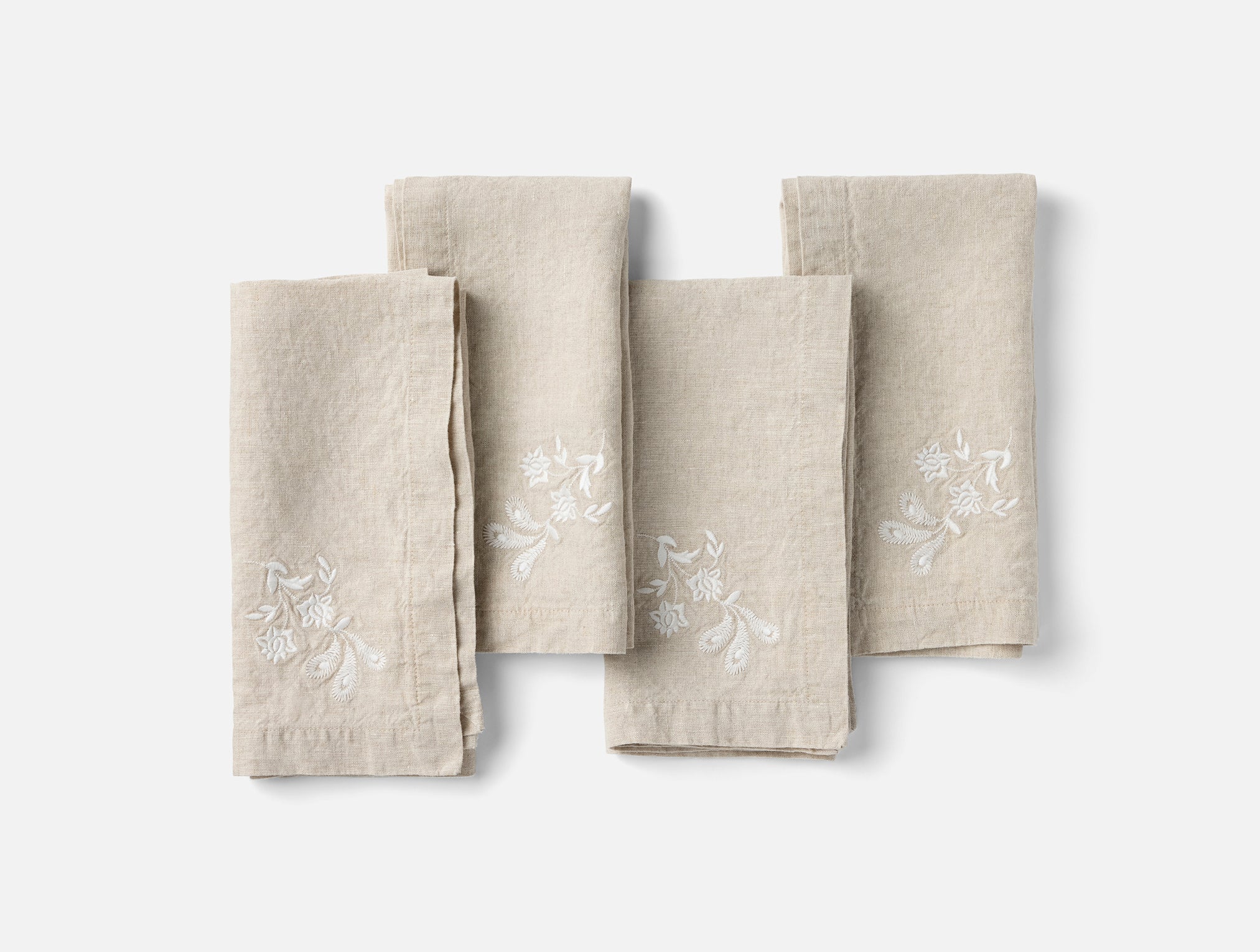 Verbena Embroidered Organic Linen Napkins, Set of 4 – Coyuchi