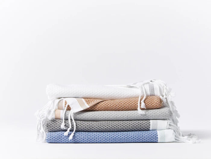 3-Pack All-Cotton Kitchen Dish Towel Set - Blue/White
