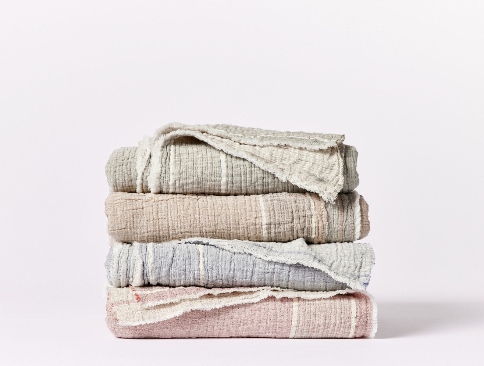 Topanga Organic Matelasse Striped Throw