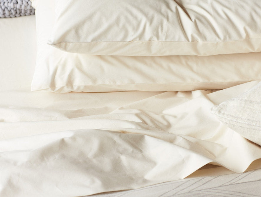 300 Thread Count Organic Percale Sheets | Undyed