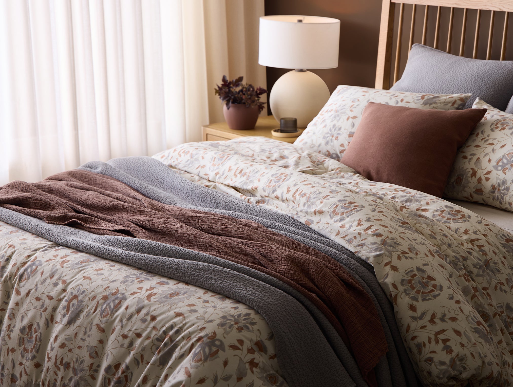 布団・毛布  ECONOMICS EXPERIMENT Duvet cover Coyuchi + Rejuvenation Flora Organic Print Duvet Cover