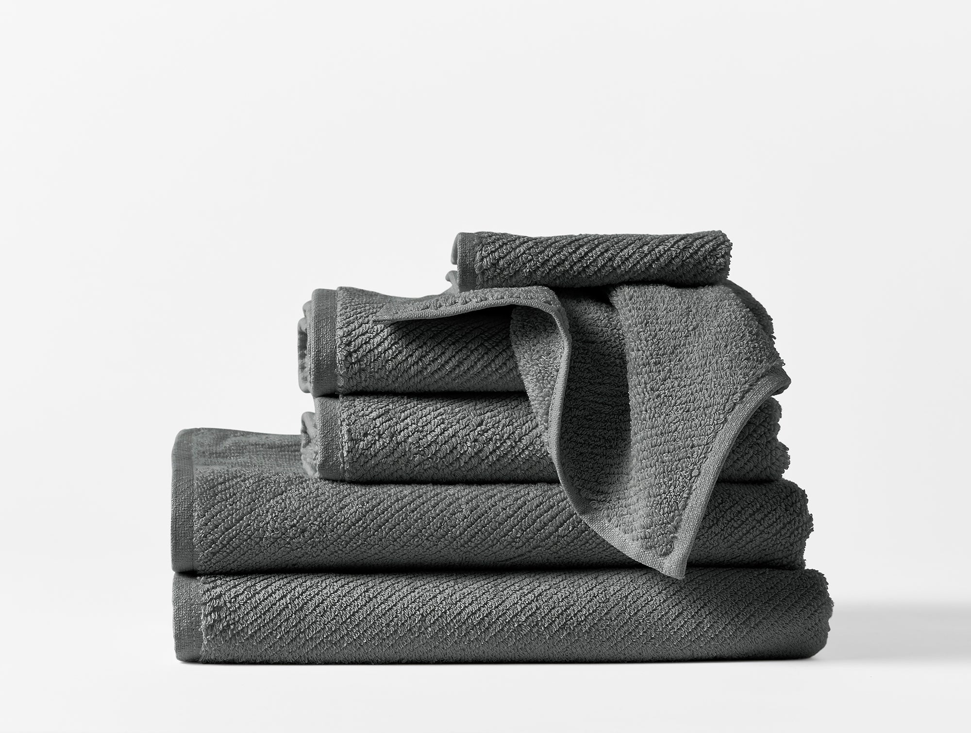 Certified Organic Cotton 6-Piece Bath Towel Set - Dark Gray