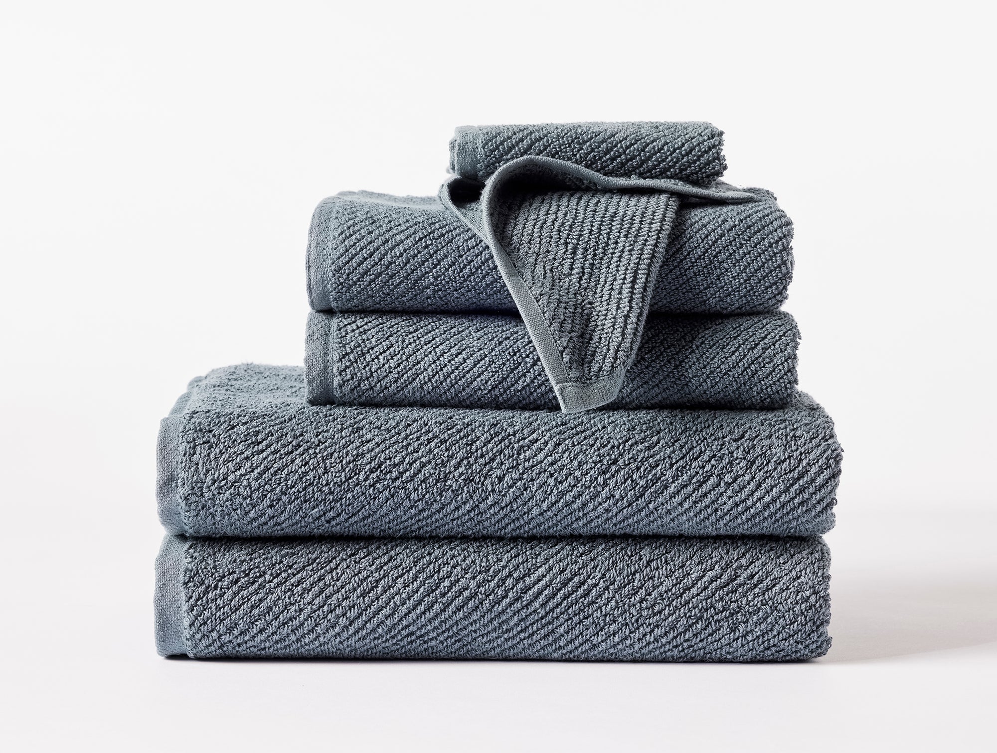 Certified Organic Cotton 6-Piece Bath Towel Set - Dark Gray