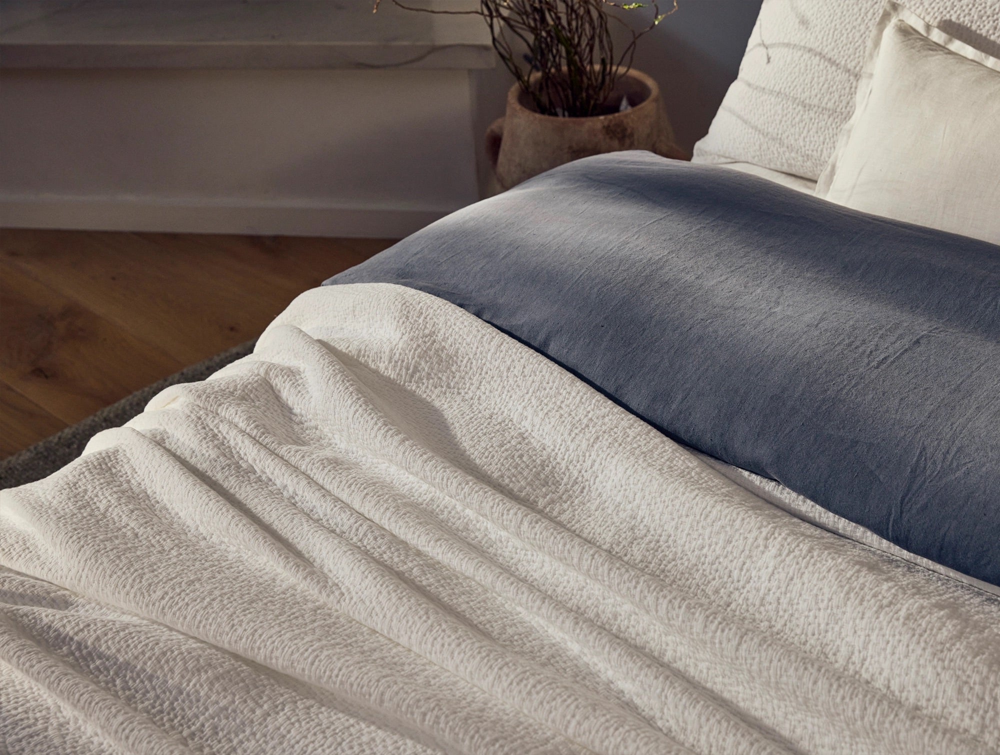 Cascade Organic Matelasse Coverlet