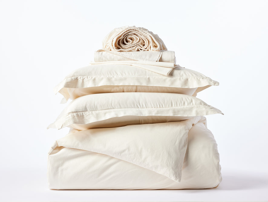 Cloud Soft Organic Sateen Bedding Set in King | Undyed