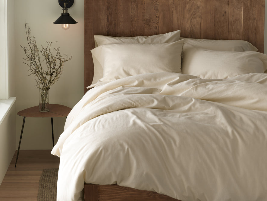 Cloud Brushed™ Organic Flannel Minimalist Set in Queen | Undyed