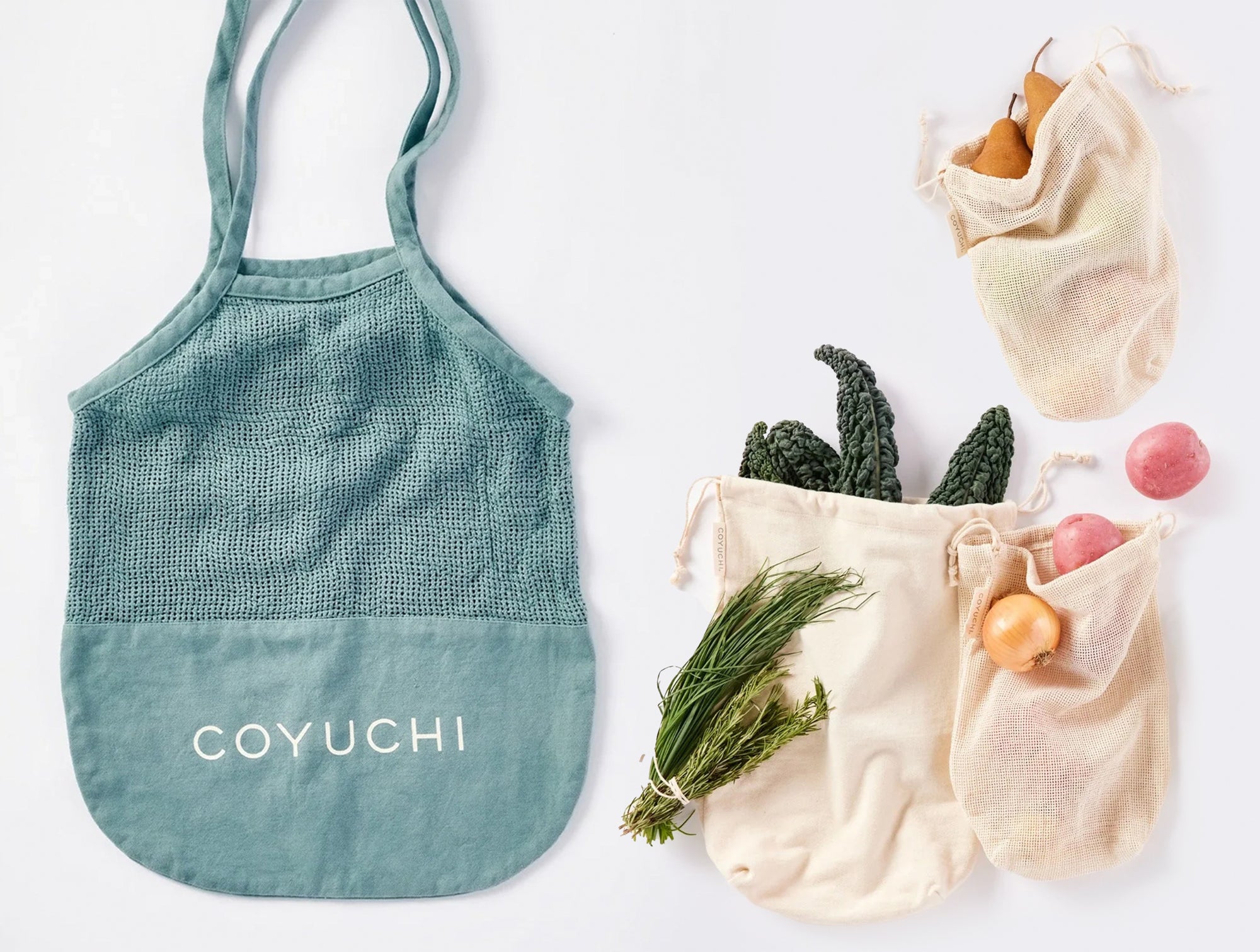 Coyuchi Conserve Organic Product Bags + Tote Set