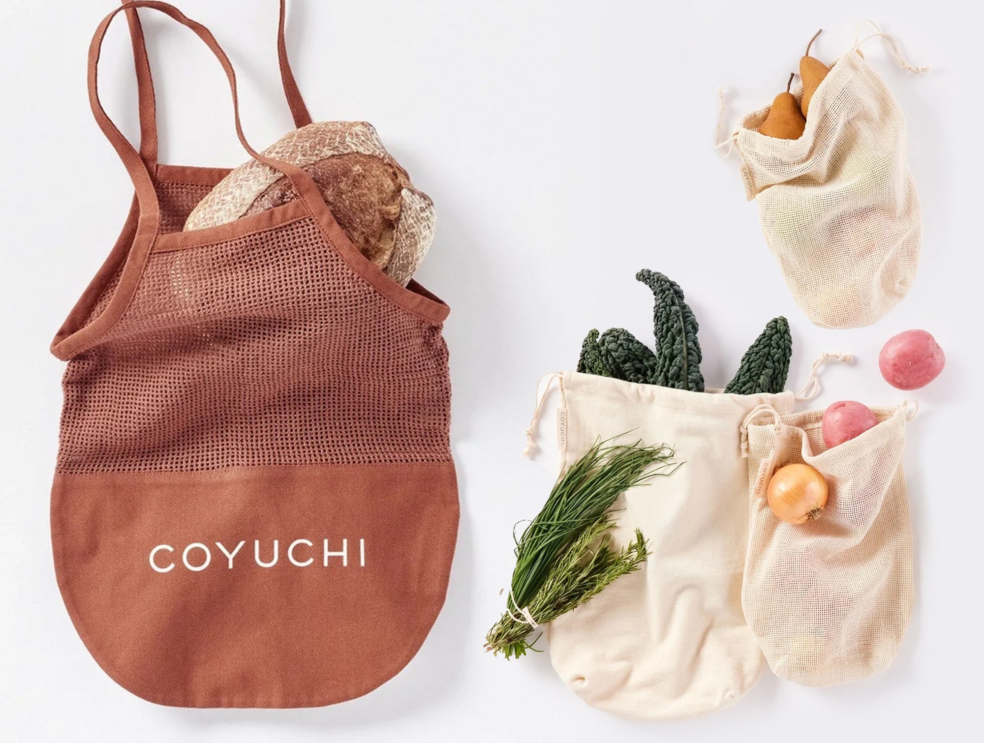 Coyuchi Conserve Organic Product Bags + Tote Set