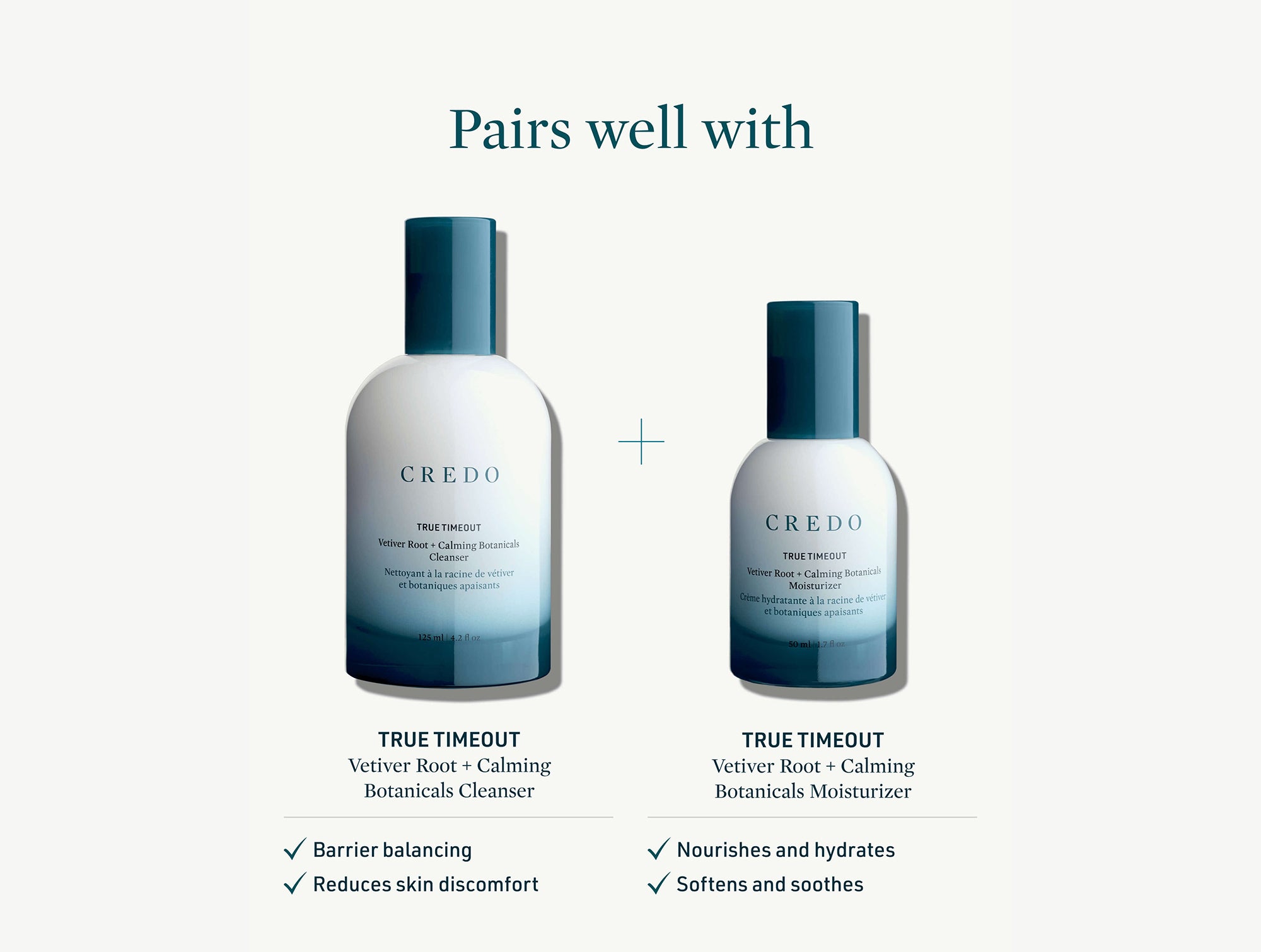 Credo True Timeout Vetiver Root + Calming Botanicals Moisturizer for Sensitive Skin