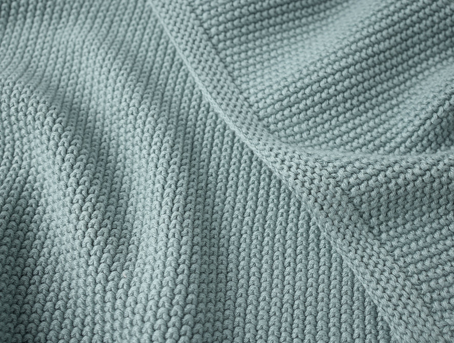 Arroyo Organic Knit Baby Blanket - Coyuchi | Lagoon