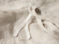 Cambria Embroidered Organic Linen Duvet Cover 