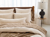 Cambria Embroidered Organic Linen Duvet Cover 