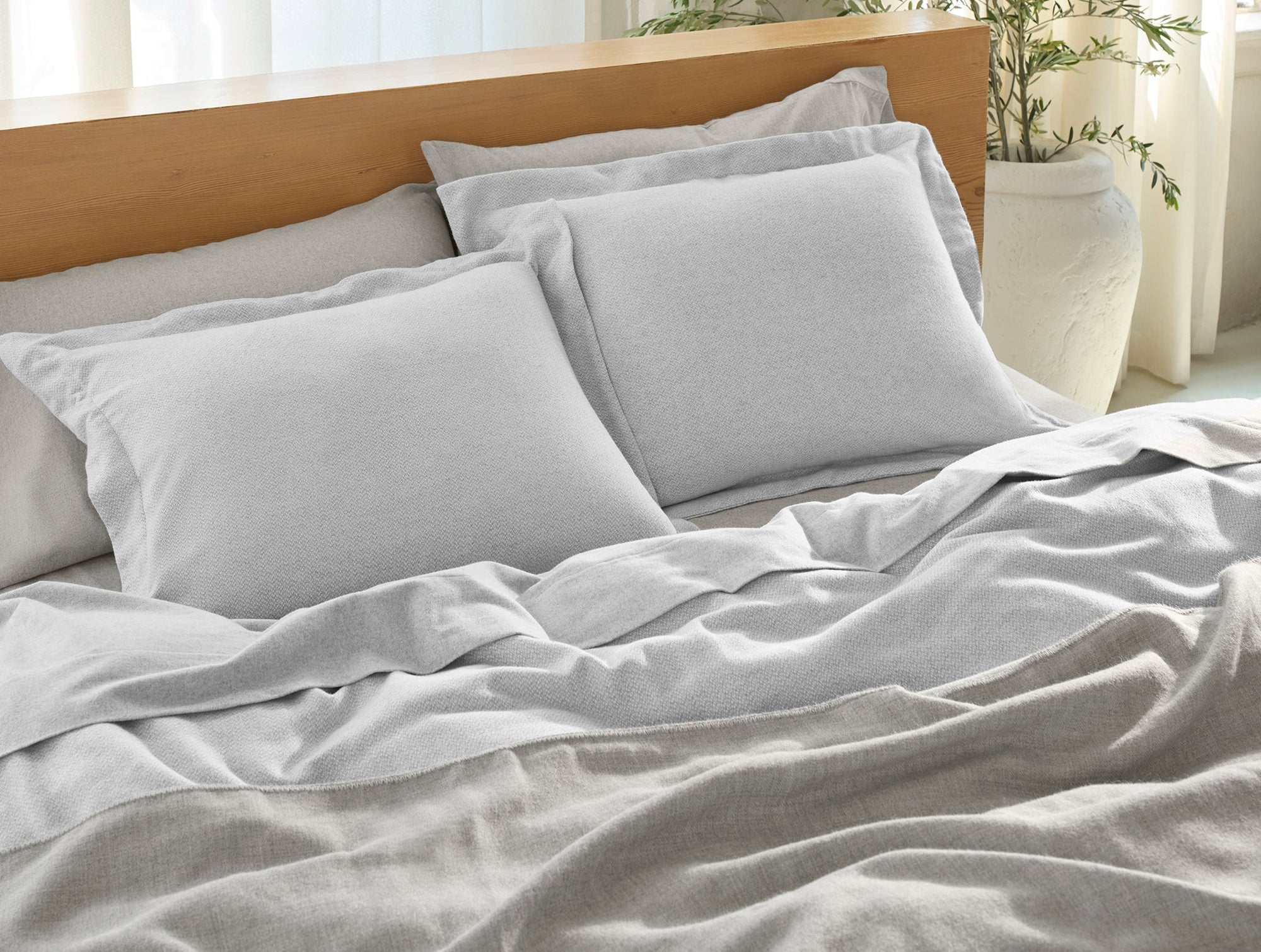 Cloud Brushed™ Organic Flannel Heather Texture Sham