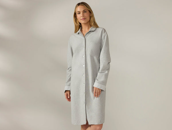 Uhr◆半袖ブラウス/FREE/コットン/WHT/23SSUhr-BL322 Women's Cloud Brushed Organic Flannel Nightshirt – Coyuchi