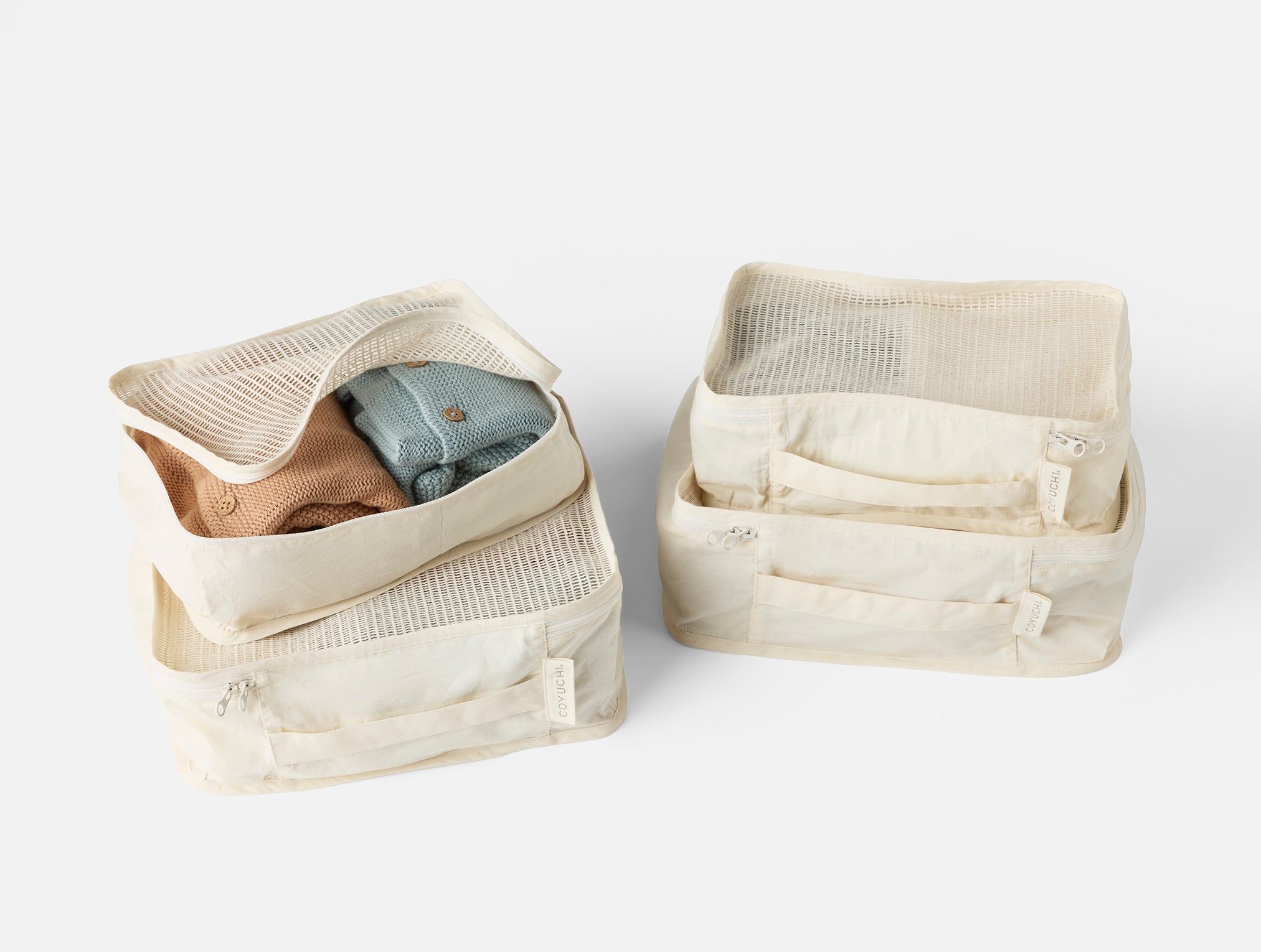 Leset Organic Packing Cubes (Set of 6) – GOTS-Certified Cotton Travel Organizers view 3