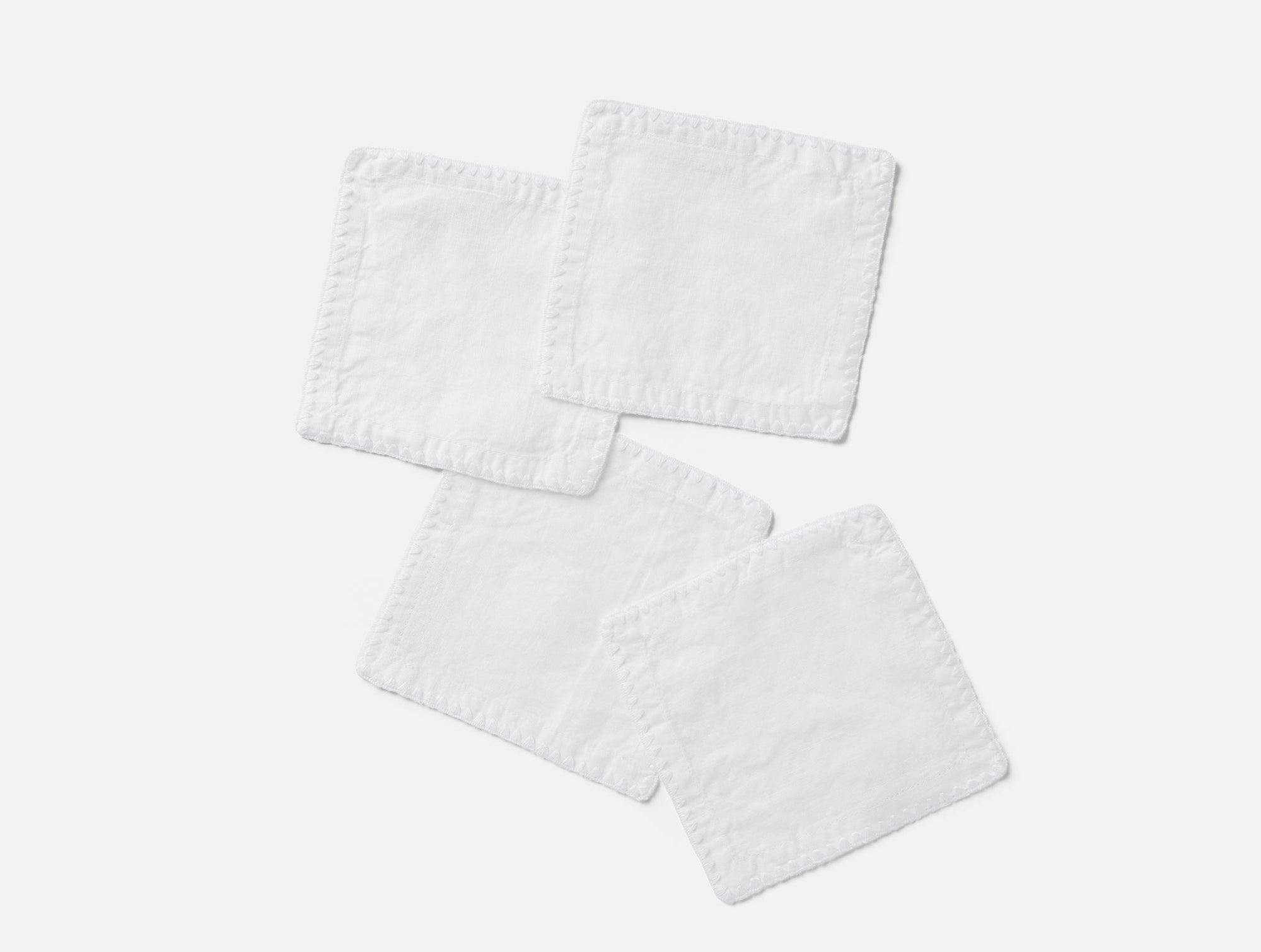Olivos Embroidered Organic Linen Cocktail Napkins 