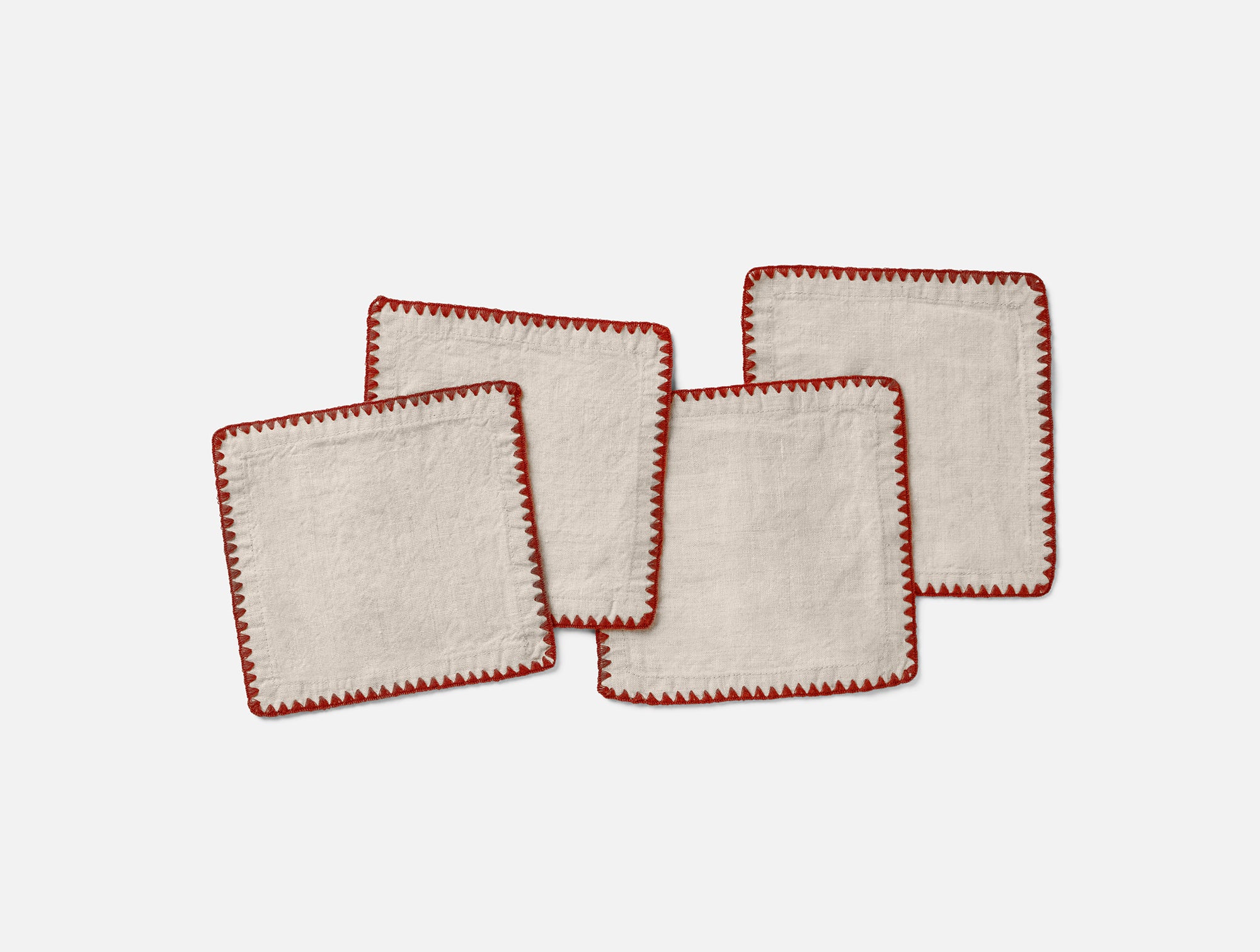 Olivos Embroidered Organic Linen Cocktail Napkins 