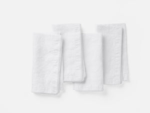Olivos Embroidered Organic Linen Napkins