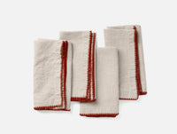 Olivos Embroidered Organic Linen Napkins 