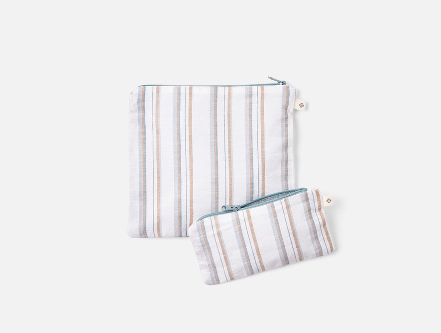 Coyuchi Conserve Organic Snack Bags - Coyuchi | Surf Stripe/Surf Chambray