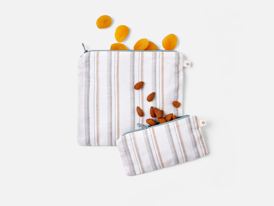 Coyuchi Conserve Organic Snack Bags - Coyuchi | Surf Stripe/Surf Chambray