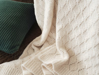 Paracas Alpaca Cotton Knit Throw + Decorative Pillow Cover Set