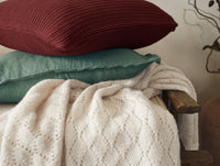 Paracas Alpaca Cotton Knit Throw + Decorative Pillow Cover Set