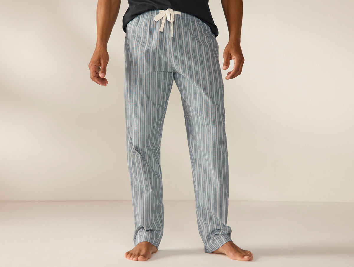 Men's Organic Crinkled Pajama Pants - Surf Stripe