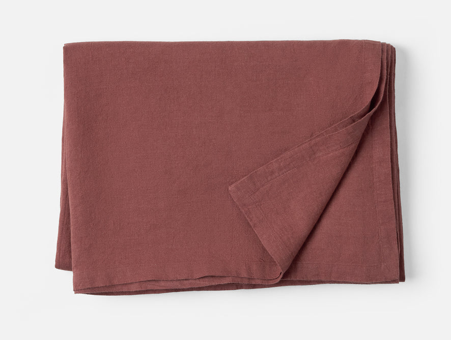 Mojave Organic Linen Tablecloth | Garnet