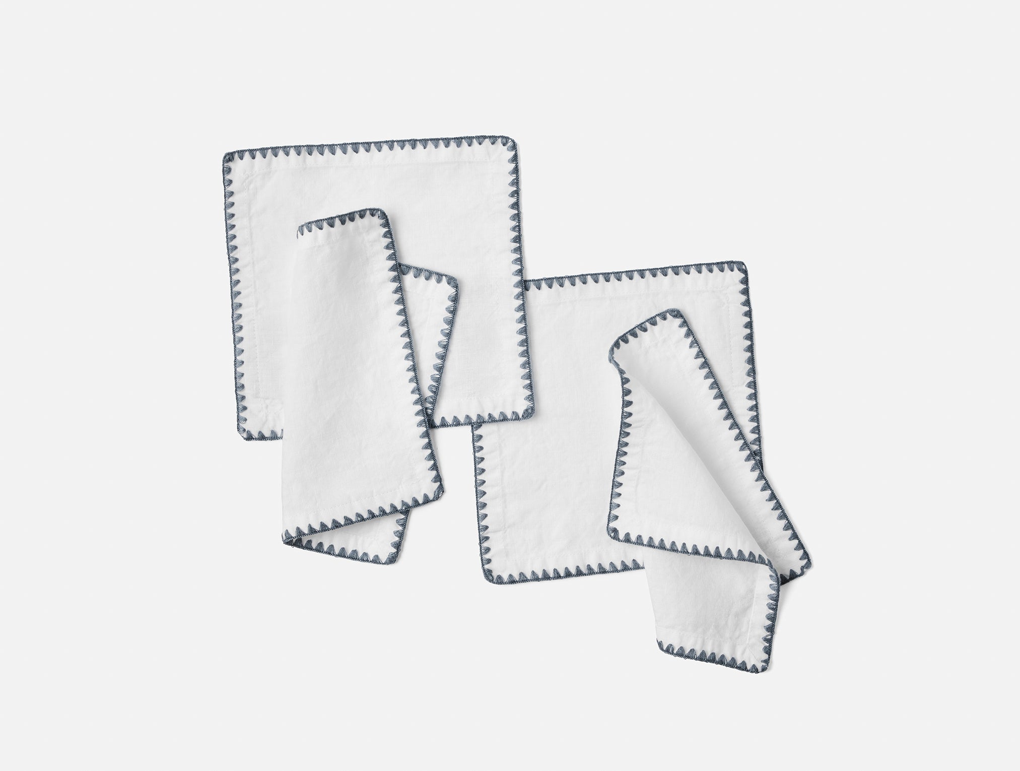 Olivos Embroidered Organic Linen Napkins - Thumbnail 3