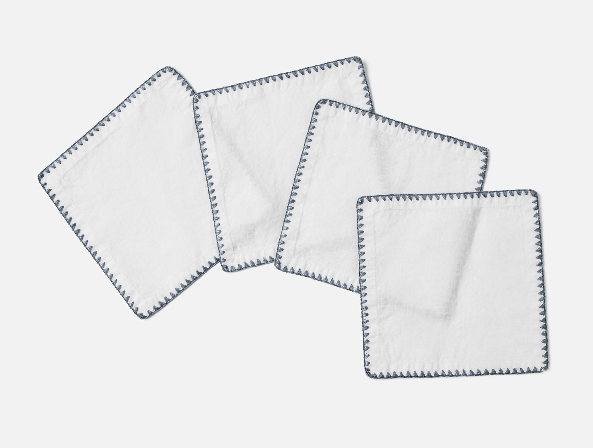 Olivos Embroidered Organic Linen Napkins - Thumbnail 2
