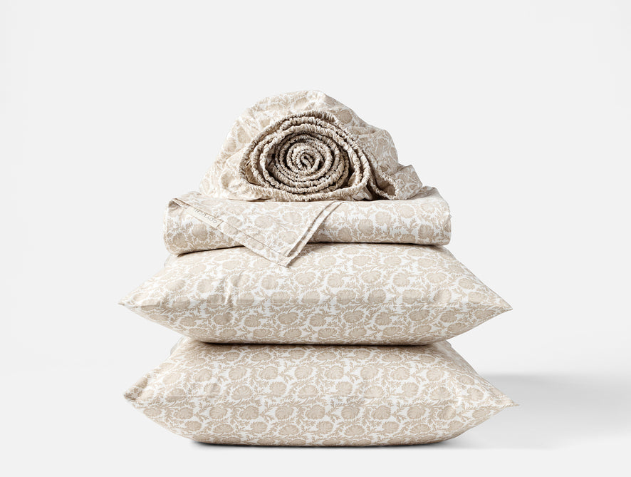 Organic Print Percale Sheet Set