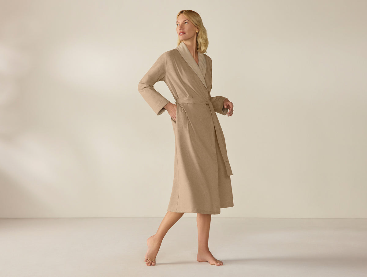 Women's Cloud Brushed Organic Flannel Robe - Renewed