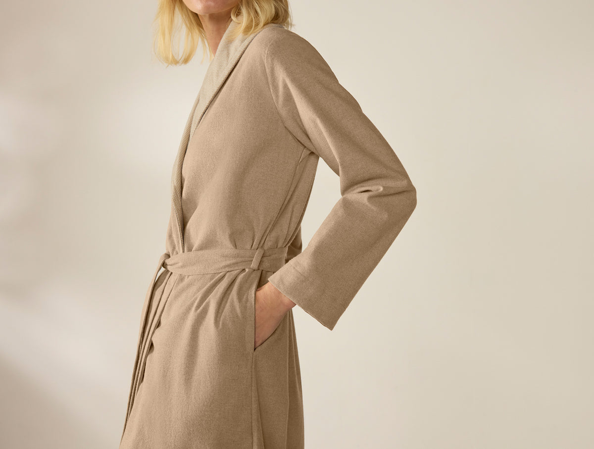 Women's Cloud Brushed Organic Flannel Robe - Renewed