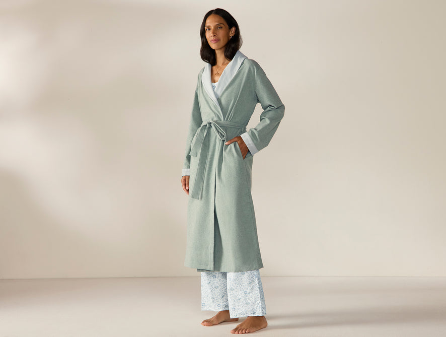 Women's Cloud Brushed Organic Flannel Robe