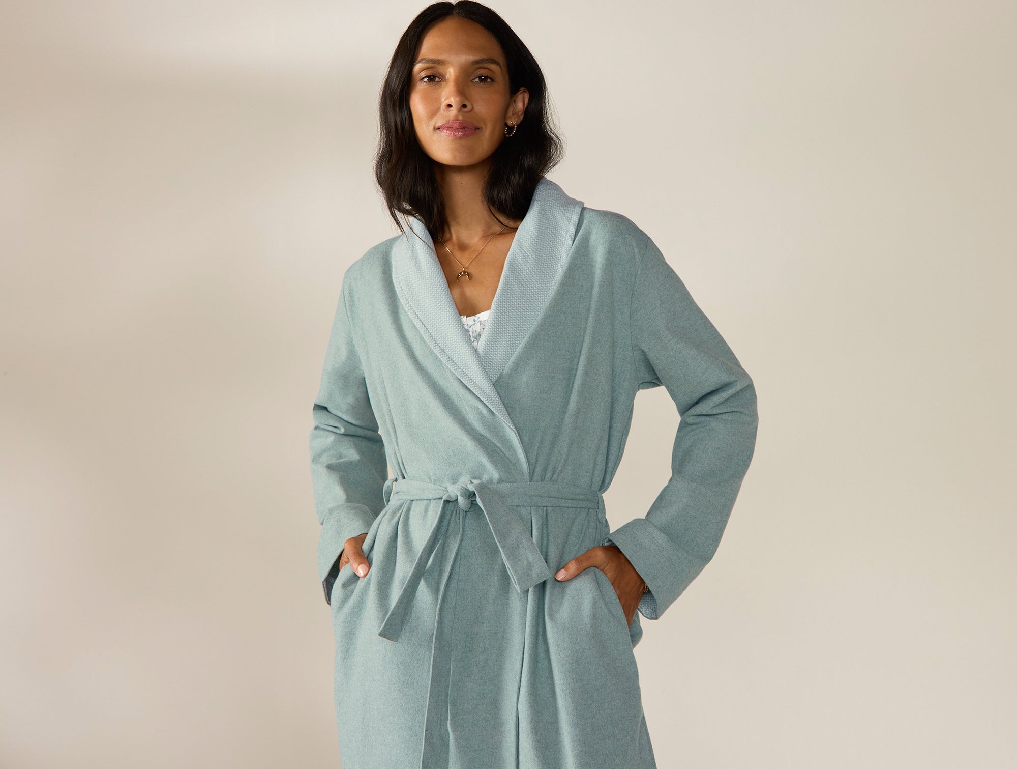 Women's Cloud Brushed Organic Flannel Robe