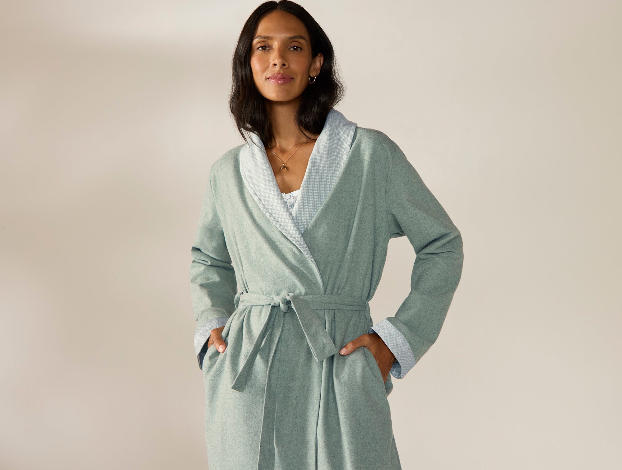 Women's Cloud Brushed Organic Flannel Robe