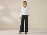 Women's Pima Organic Knit Wide Leg Pant + Henley Set