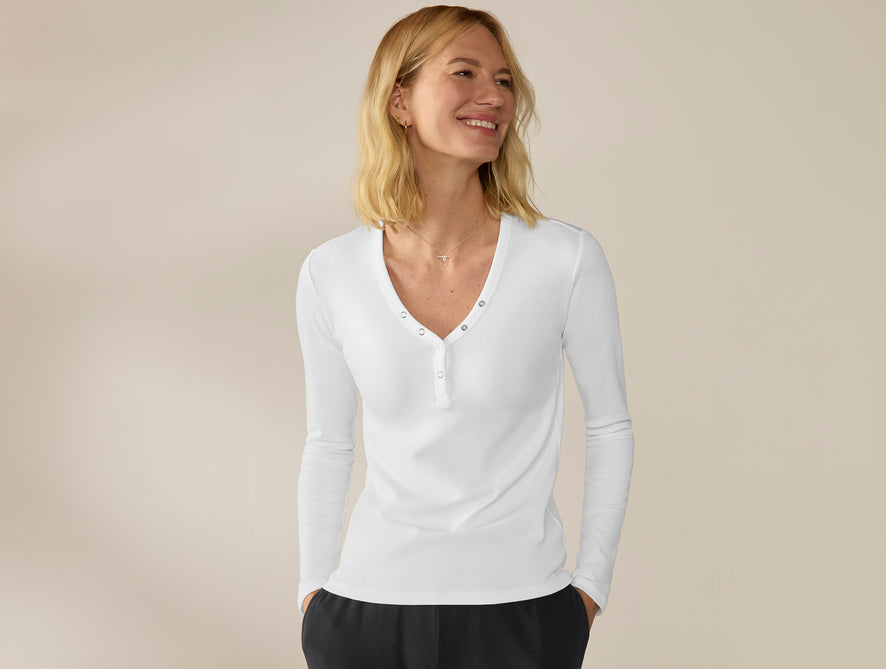 Women's Pima Organic Knit Henley