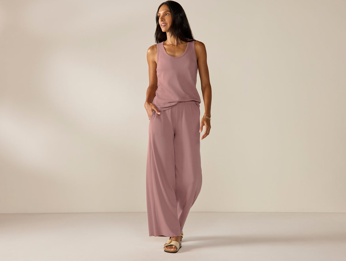Women's Pima Organic Knit Wide Leg Pant - Renewed