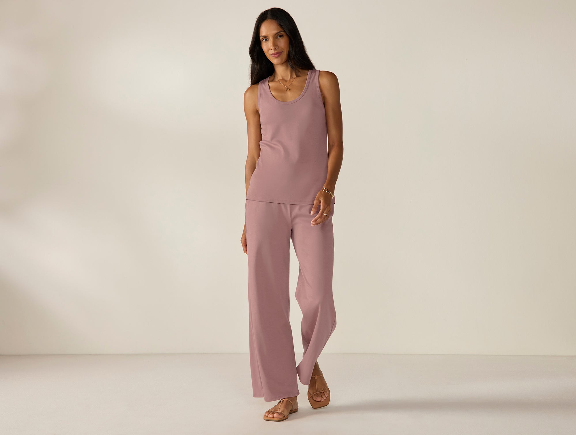 Women's Pima Organic Knit Jogger + Tank Set