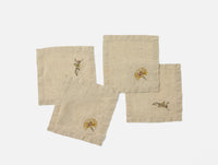 Embroidered Organic Linen Napkins