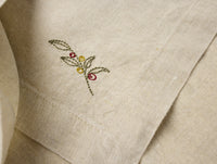Embroidered Organic Linen Napkins