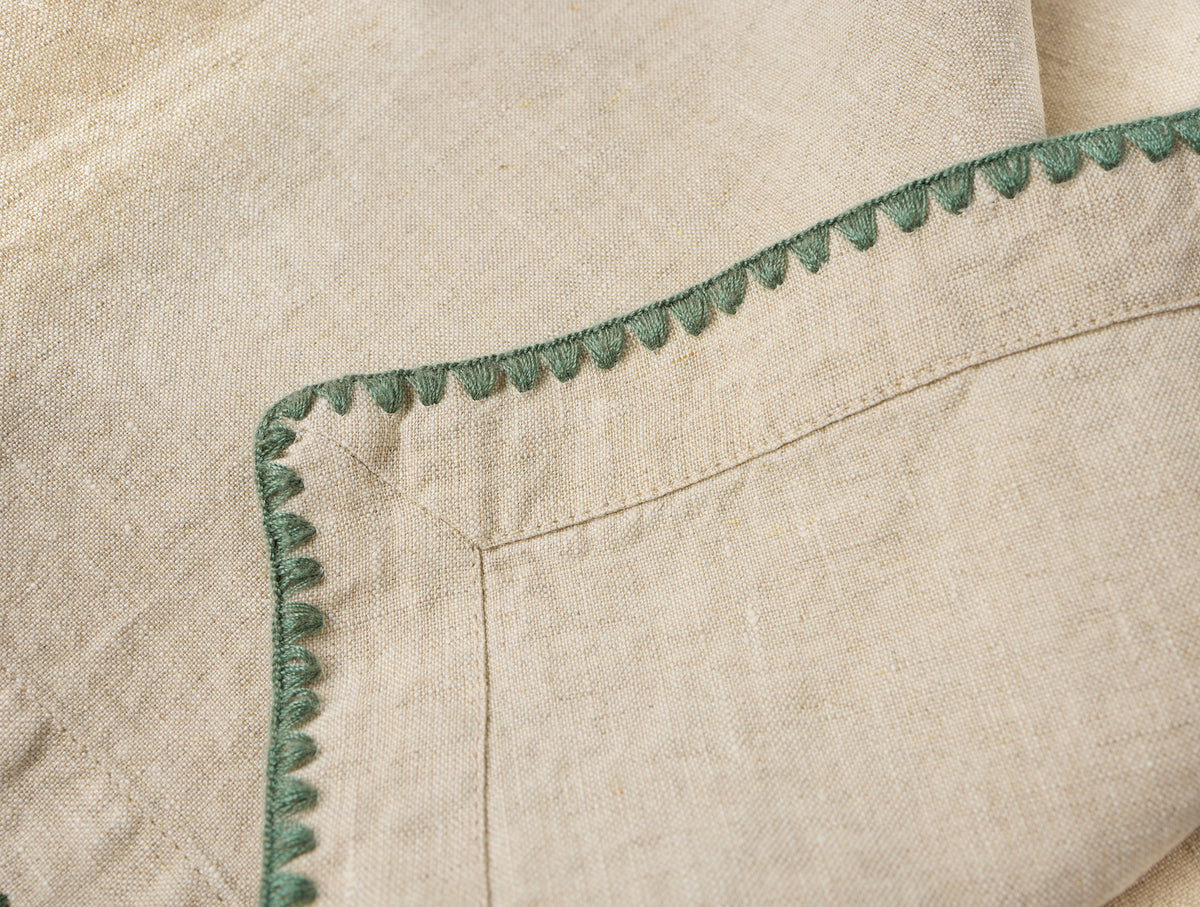 Olivos Embroidered Organic Linen Napkins