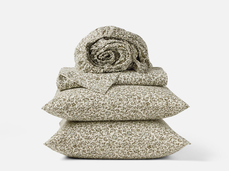 Organic Print Percale Sheet Set