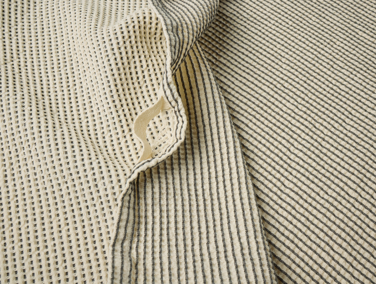 Organic Waffle Plaid Kitchen Towels, Set of 2