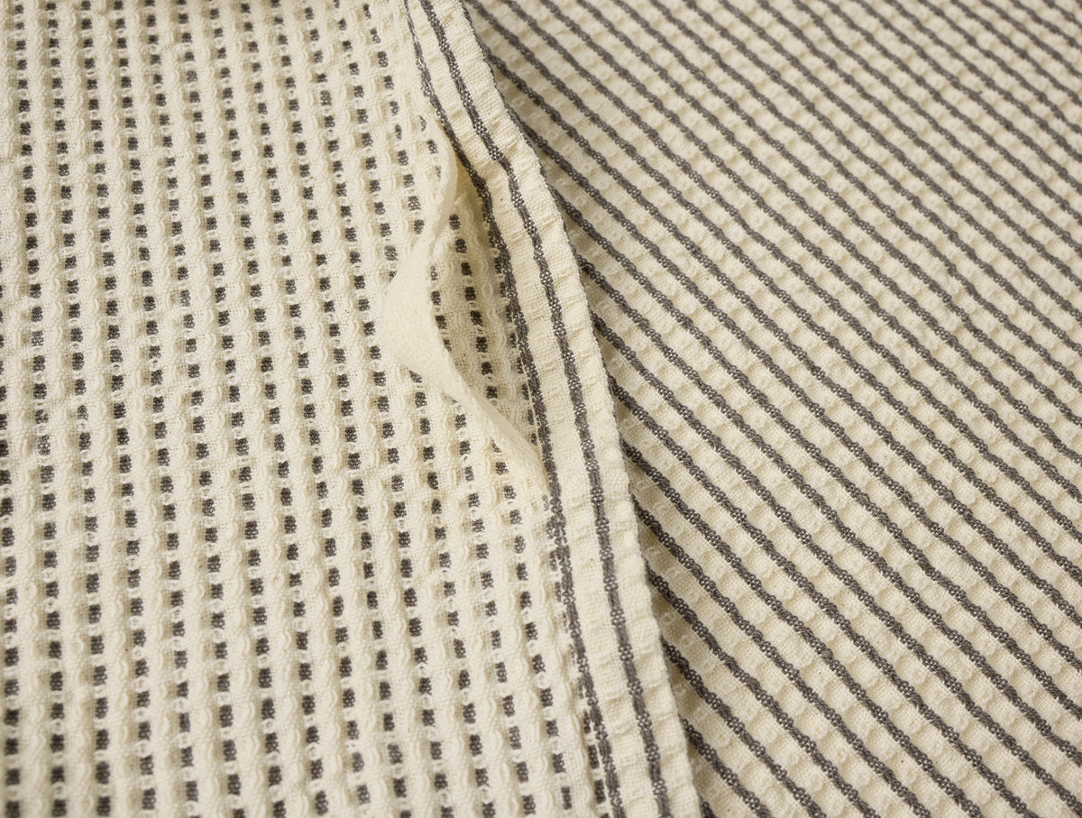 Organic Waffle Plaid Kitchen Towels, Set of 2