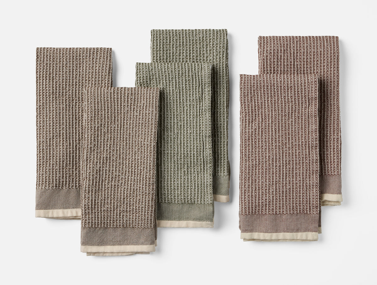 Organic Waffle Kitchen Towels, Set of 6